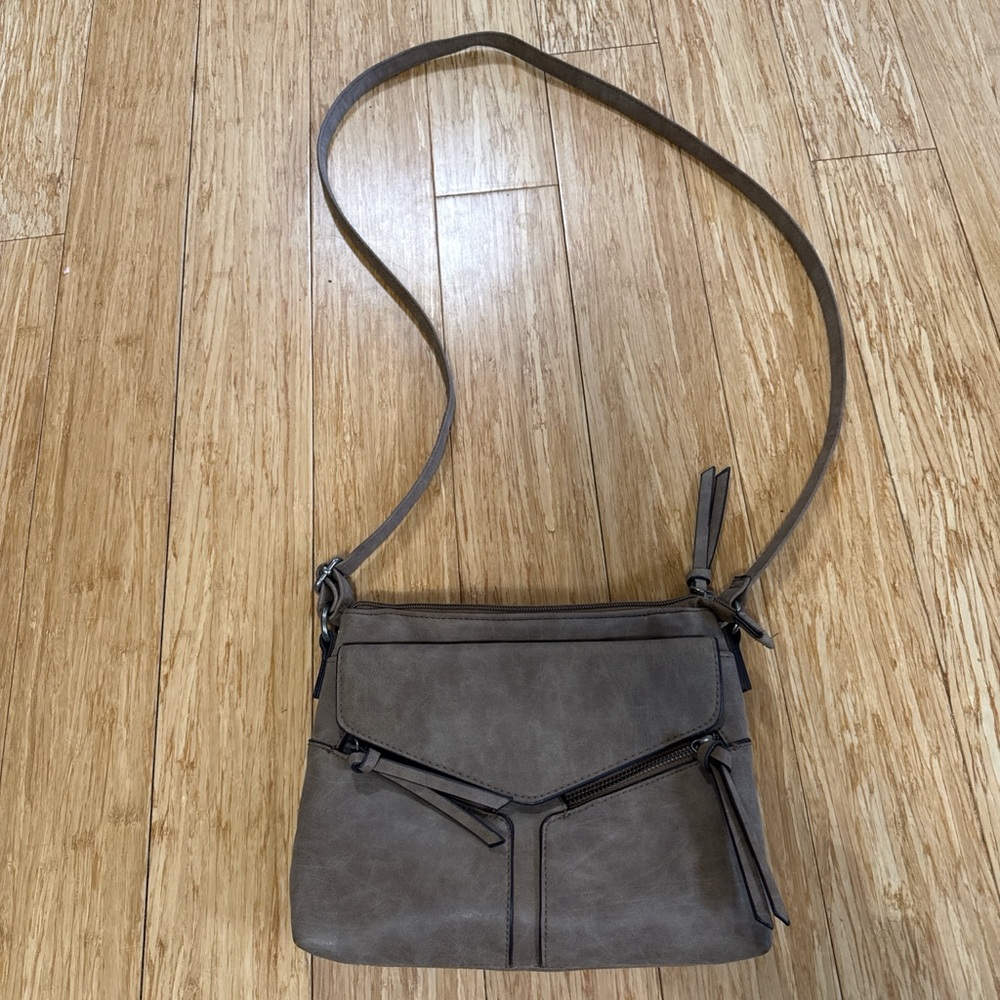 Brown American Eagle Brand Worn Faux Leather Crossbody